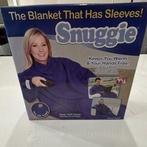 Snuggie Fleece Blanket With Sleeves Purple One Size Fits All Adults
